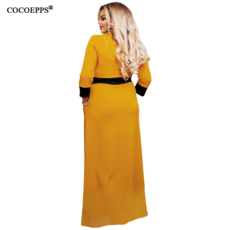 Женское длинное платье COCOEPPS Осеннее/зимнее Повседневное большого размера с