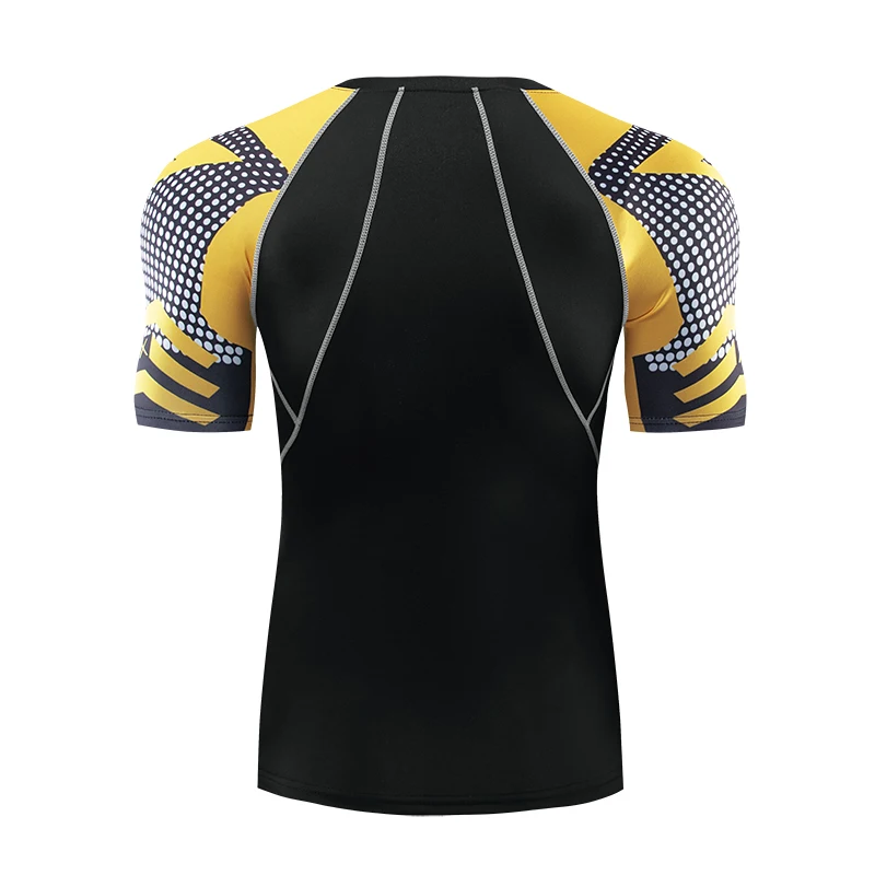 Men's Sports Fitness Set Short Sleeve + Shorts Gym Muscle Running Exercise Compression Suit Breathable Quick Dry | Мужская одежда
