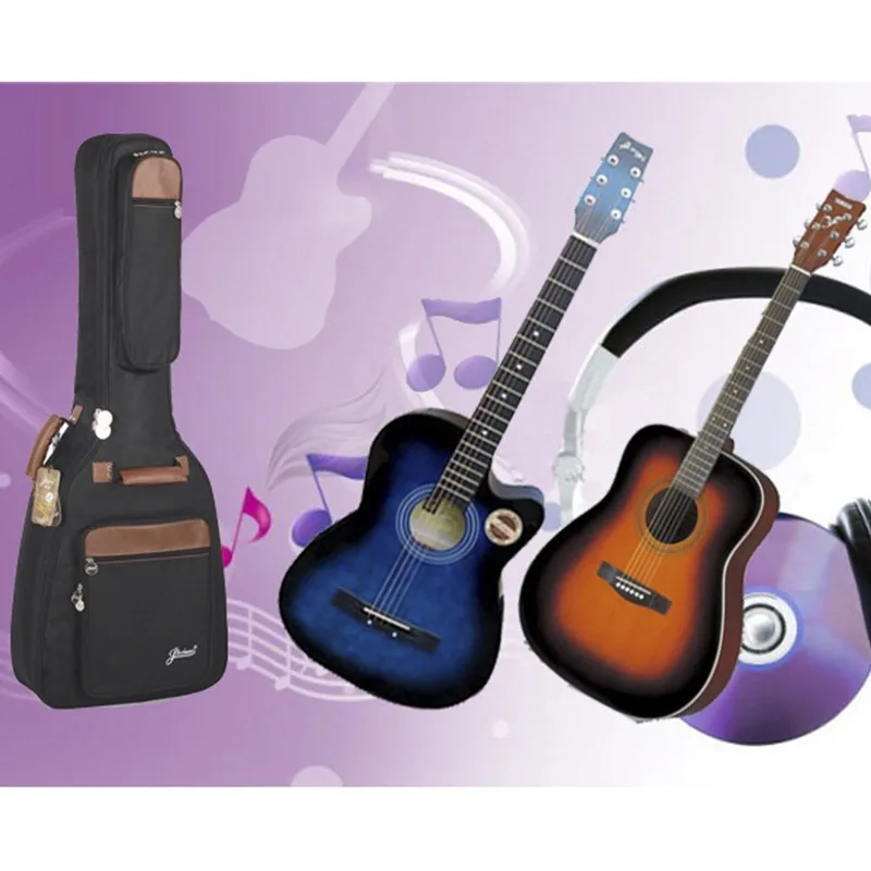 Professional portable durable 38 39 40 41 music acoustic guitar case folk balladry   gitar gig bag soft padded backpack cover