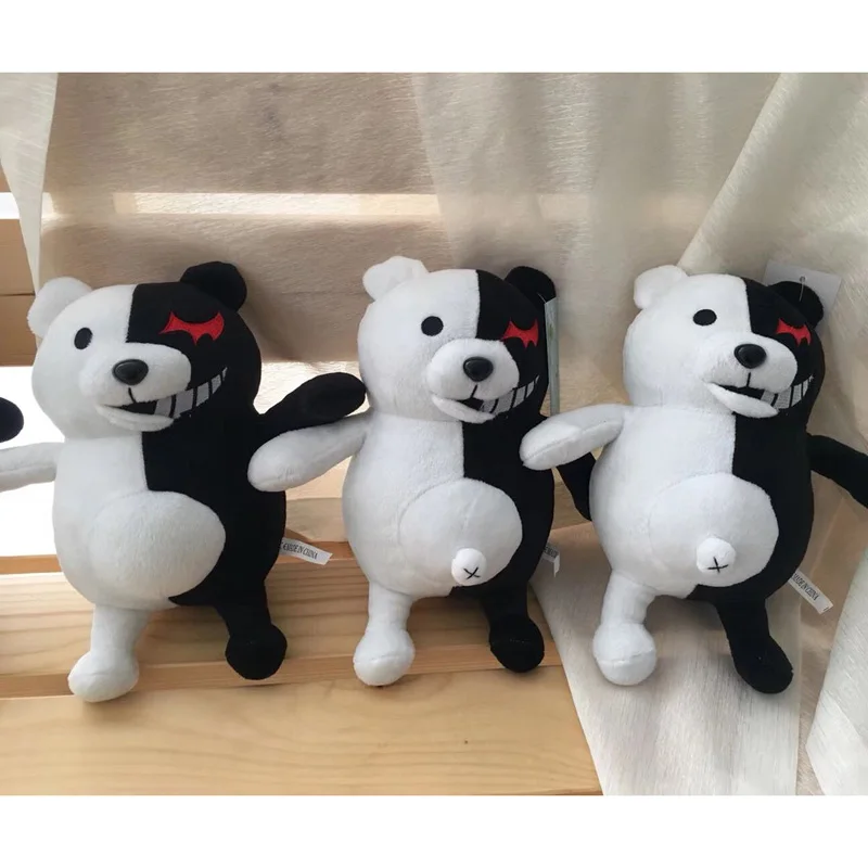 10-14 дюймов черный белый медведь плюшевый danganronpa monokuma игрушка медведь Dangan Ronpa мономедведь кигуруми кукла мягкая фигурка подарок детям
