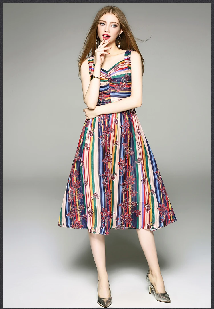 Летнее новое женское вечернее платье высокого качества без рукавов бретелек