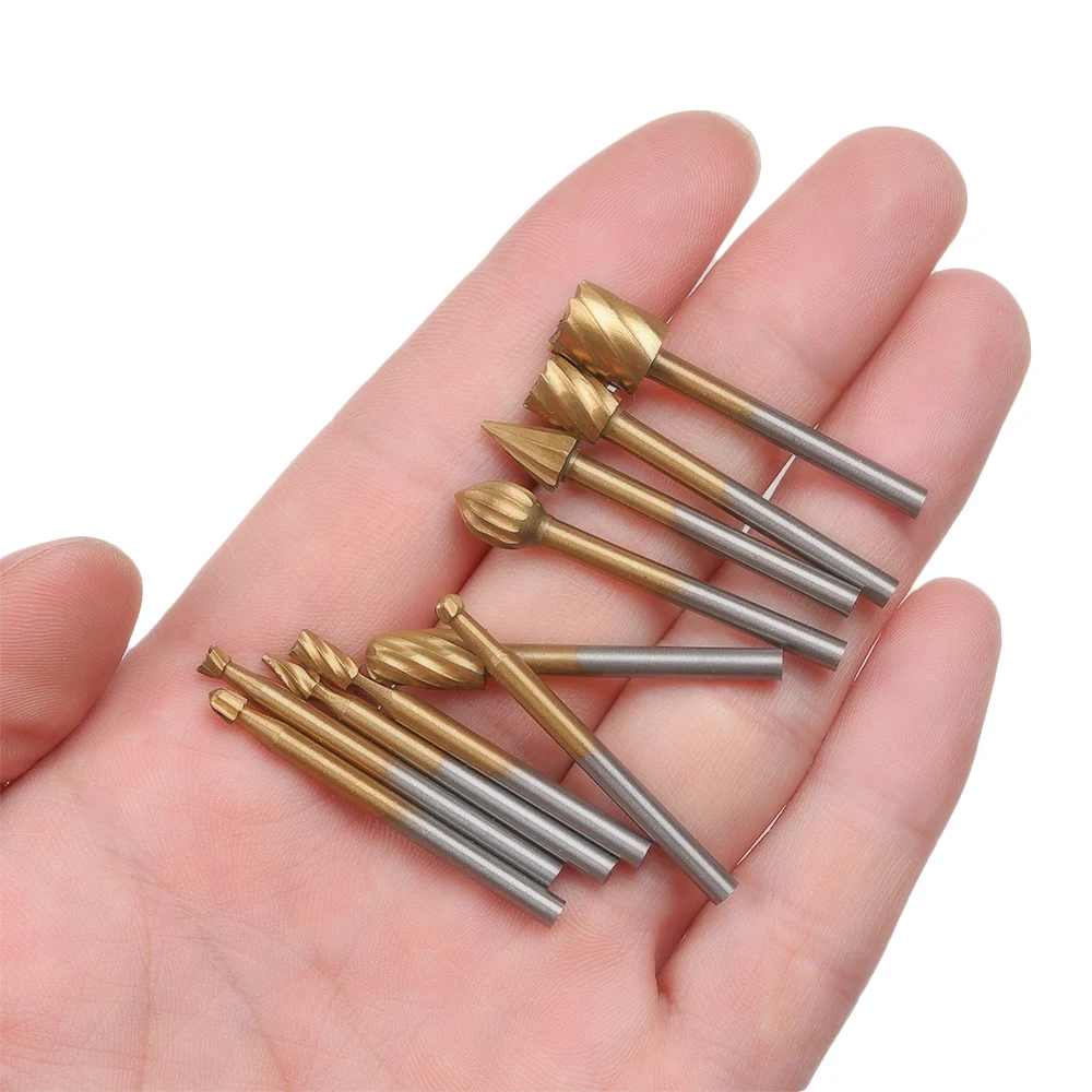 10 шт. HSS Титан для Dremel ротационный Фрезерный резак резьба по дереву резные ножи