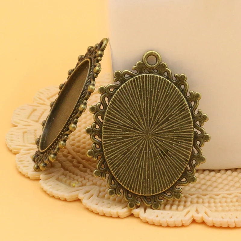 Винтажные пустые Овальные Кабошоны 10 шт./лот для самостоятельного изготовления