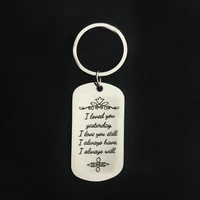 caxybb fashion stainless steel military keyring lettering keychain women keyring dog tag jewelry