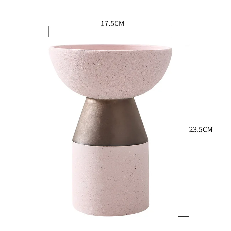 

Coarse Matte Ceramic Vase European Indoor Living Room Ceramic Craft Potted Container Color Glaze Vase Utensils Decoration