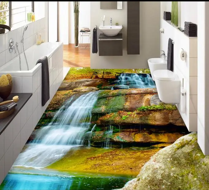 3D обои для детской комнаты гостиной спальни ванной|floor wall paper|waterfall photophoto wallpaper |