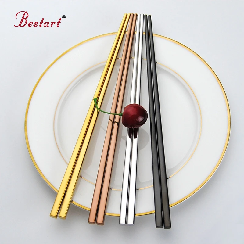 Палочки для еды из нержавеющей стали 4 пары|stainless steel chopsticks|steel chopstickschop sticks |