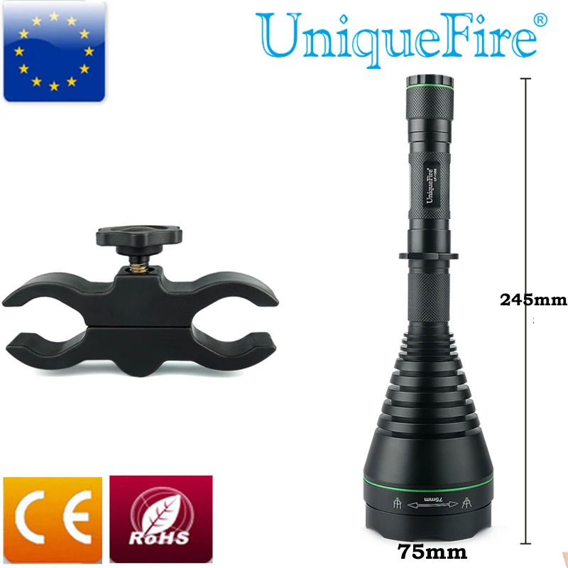 

UniqueFire 1508 T75 Flashlight 3 Modes Zoomable Hunting Infrared Spotlight led Flashlight IR 850nm Led Torch with Scope Mount