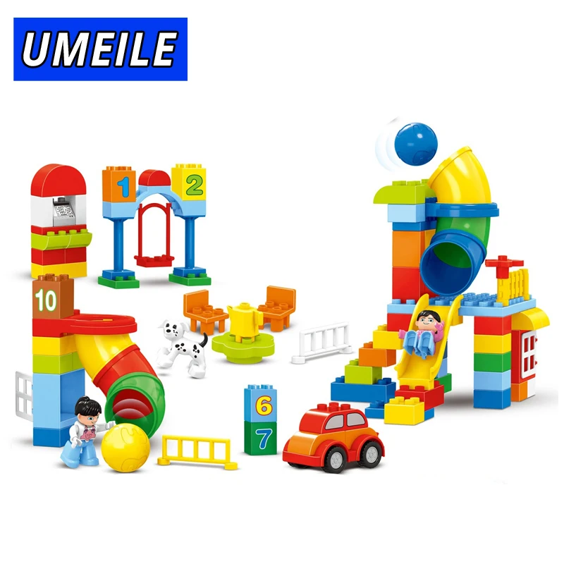 UMEILE 130 шт. строительный блок парк развлечений образовательный номер слайд DIY
