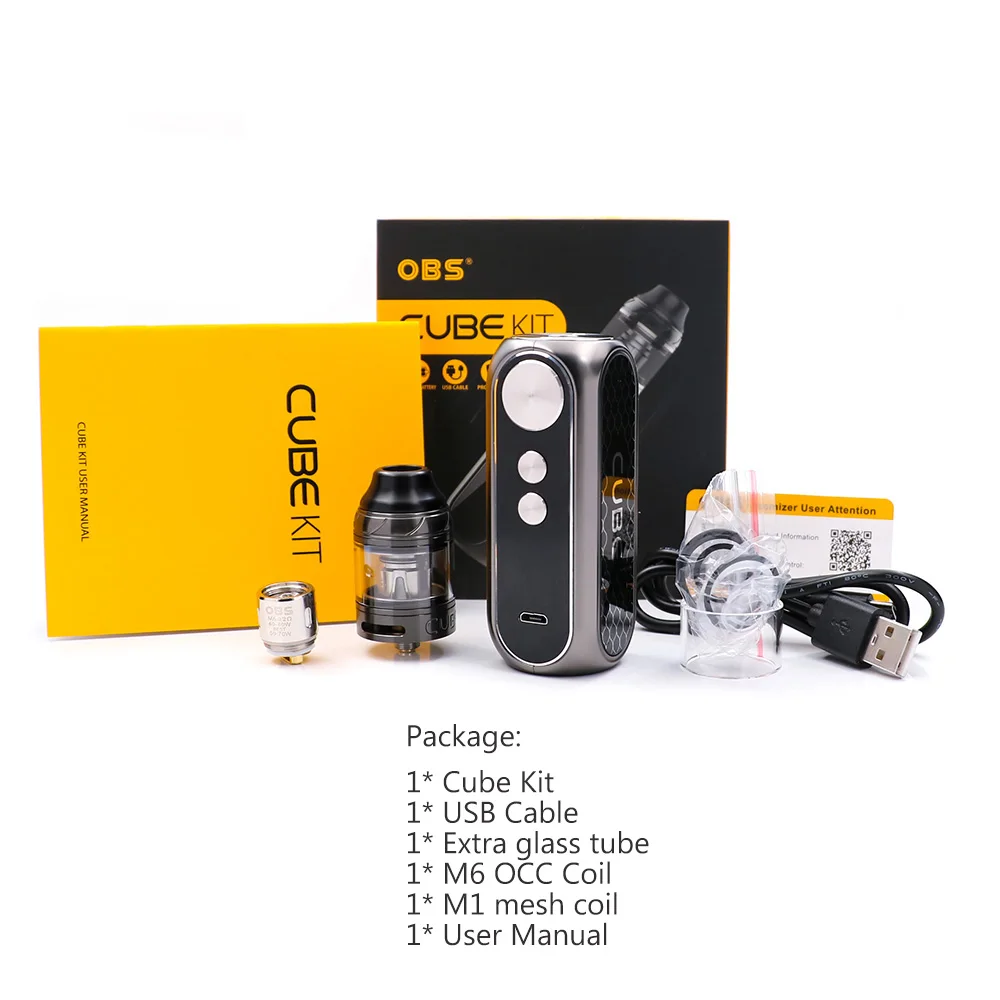Оригинальный obs куб VW Starter Kit 3000 мАч 80 Вт электронная сигарета с Подом бак от одного