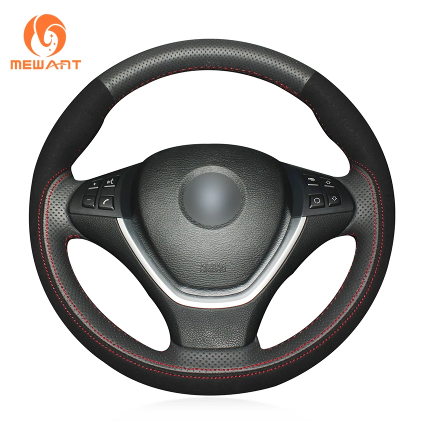 Удобная черная замшевая ручная обшивка MEWANT из натуральной кожи для BMW X5 E70 2006 2013 X6