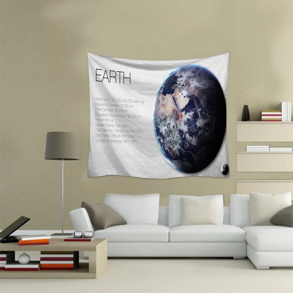 Настенный гобелен с рисунком планеты Вселенная стиль полиэстер Римский занавес
