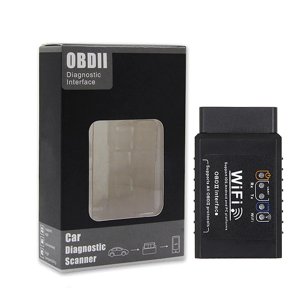 

Automotive V1.5 ELM327 Car WIFI OBD2 OBDII Scan Tool Scanner Adapter Check Engine Light Diagnostic Tool Black