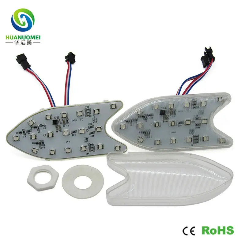 Пиксельная Светодиодная лампа в форме рыбы 24 В ucs1903 18 светодиодов smd 5050