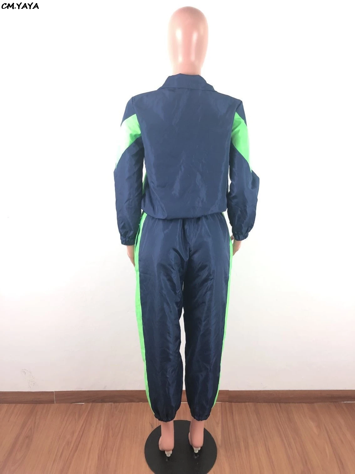 Женский спортивный костюм из двух предметов Тренч на молнии и брюки в стиле