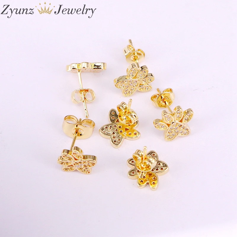 3 пары Кристалл циркония серьги гвоздики женские ювелирные изделия cz микро