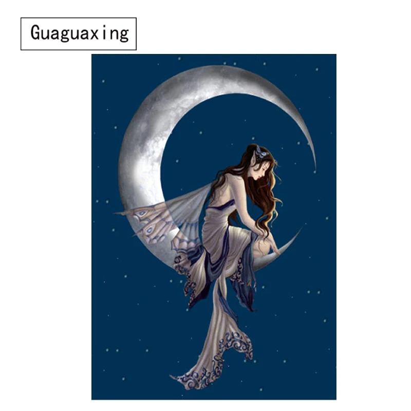 Cross Stitch Embroidery &quotPrincess Cn the Moon&quot Carton Diamond Painting Crystal Mosaic Craft Beauty Character Bedroom Decor | Дом и сад