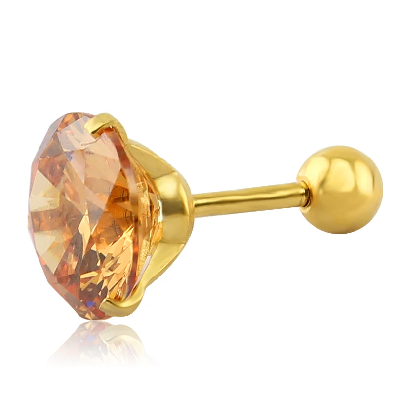 Серьги-гвоздики из нержавеющей стали с кристаллами 16 г | Украшения и аксессуары