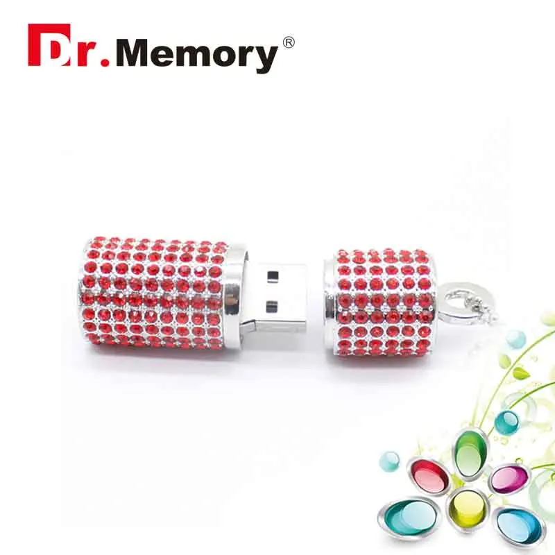 red crystal Роскошные Стразы, бриллианты, USB флеш-накопитель, высокое качество, карта памяти, водонепроницаемая ручка-накопитель, 4G, 8G, 16G, 32G, 64G, память U, флэш-диск - Цвет: red crystal