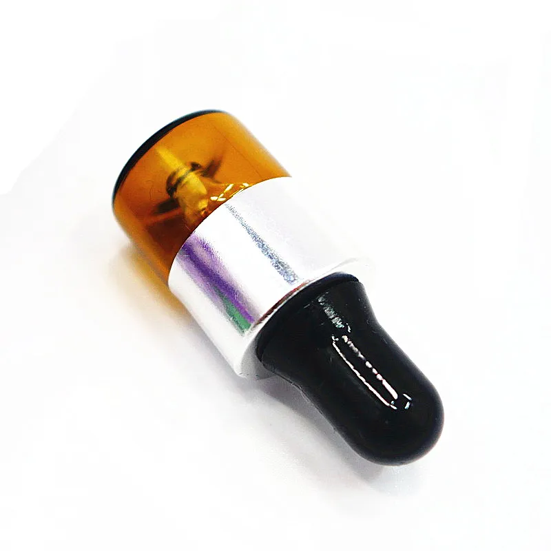 100 шт./лот 1 мл мини-желтая пустая Пипетка для эфирных масел Коричневый Стеклянный