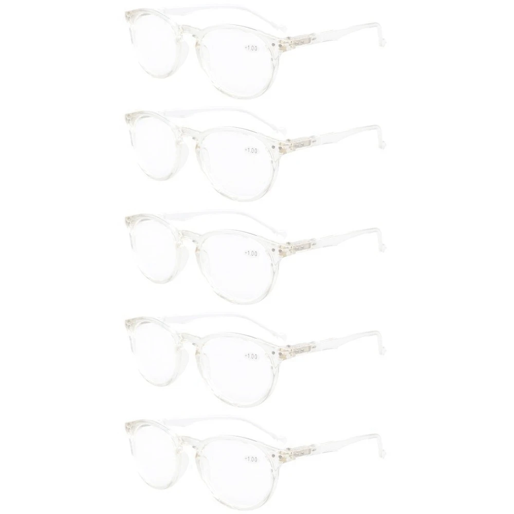 5 pcs Clear R071 Eyekepper 5-Pack овальные круглые пружинные петли очки для чтения включает в себя солнечные считыватели+ 0,00-+ 4,00 - Цвет оправы: 5 pcs Clear