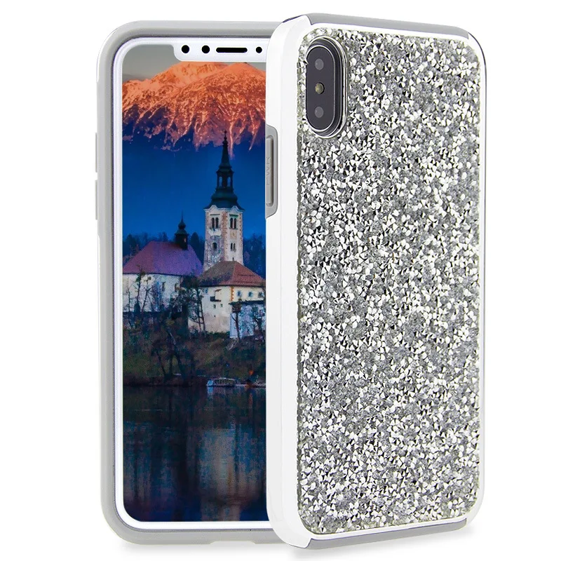 2018 новые и популярные модные роскошные покрытие кадра + Bling Блеск Сияющий мягкая