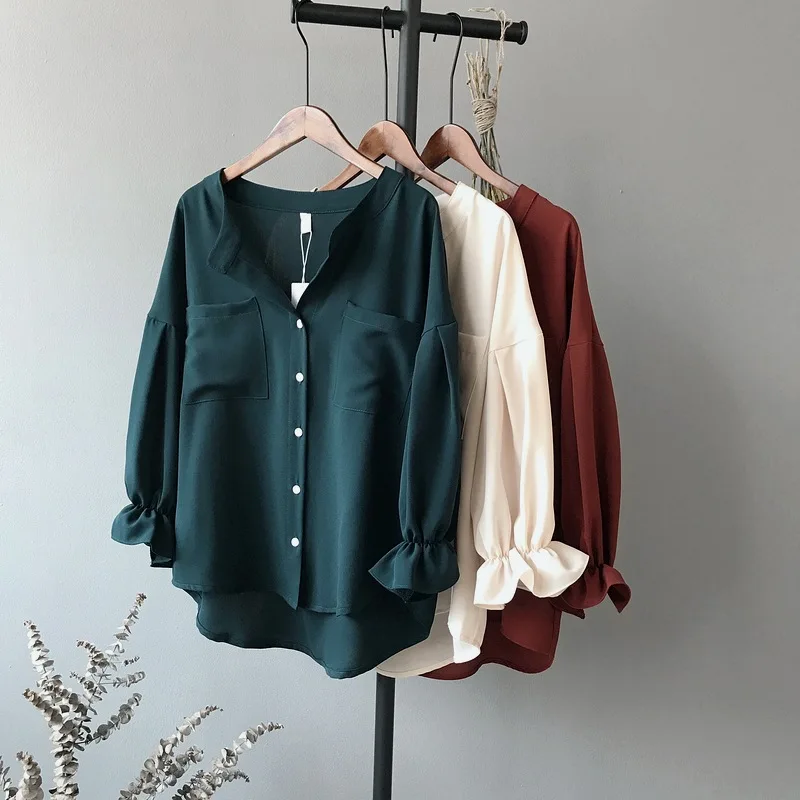 Повседневная одежда для женщин 2018 весна мода Camisa рубашка Топ твердые двойные