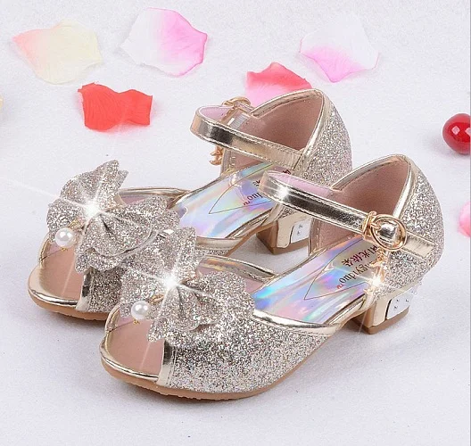 Сандалии на высоком каблуке для девочек босоножки с нескользящей пряжкой в стиле