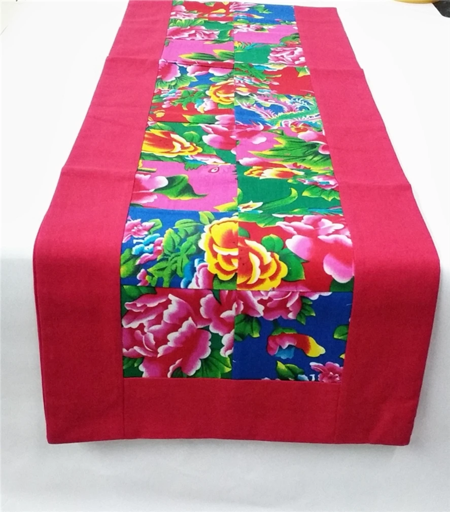 Новые экзотические китайские Классические настольные флаги с цветочным принтом