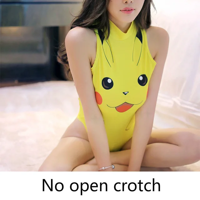 Not Open Crotch Японское аниме Pikachu боди аниме косплей костюмы для женщин школьная форма Пикачу открытая промежность купальник Sukumizu боди - Цвет: Not Open Crotch