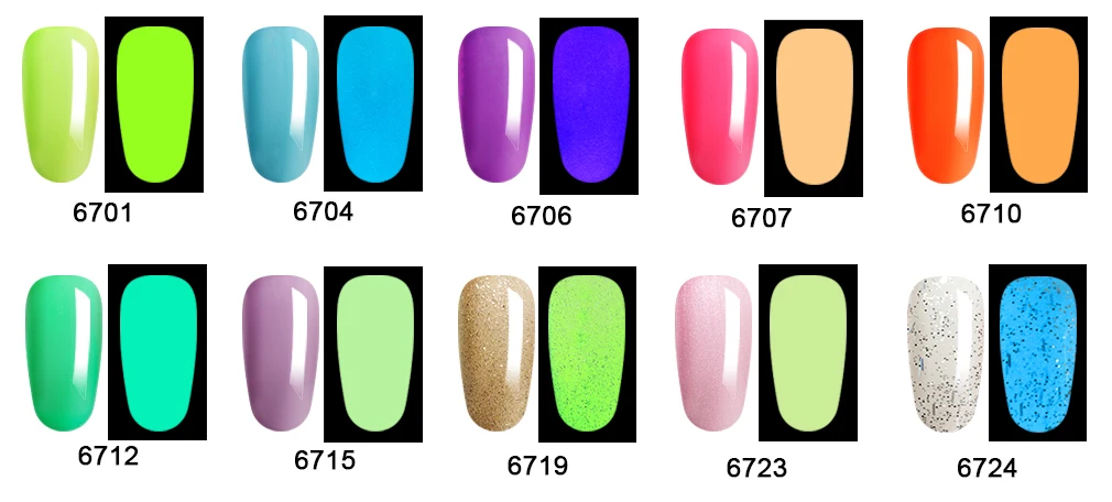 

Belen 7ml Glow In Dark Fluorescent Neon Luminous Uv LED Soak Off Gel Varnish Lighting In Night Semi Permanent Varnish Enamel