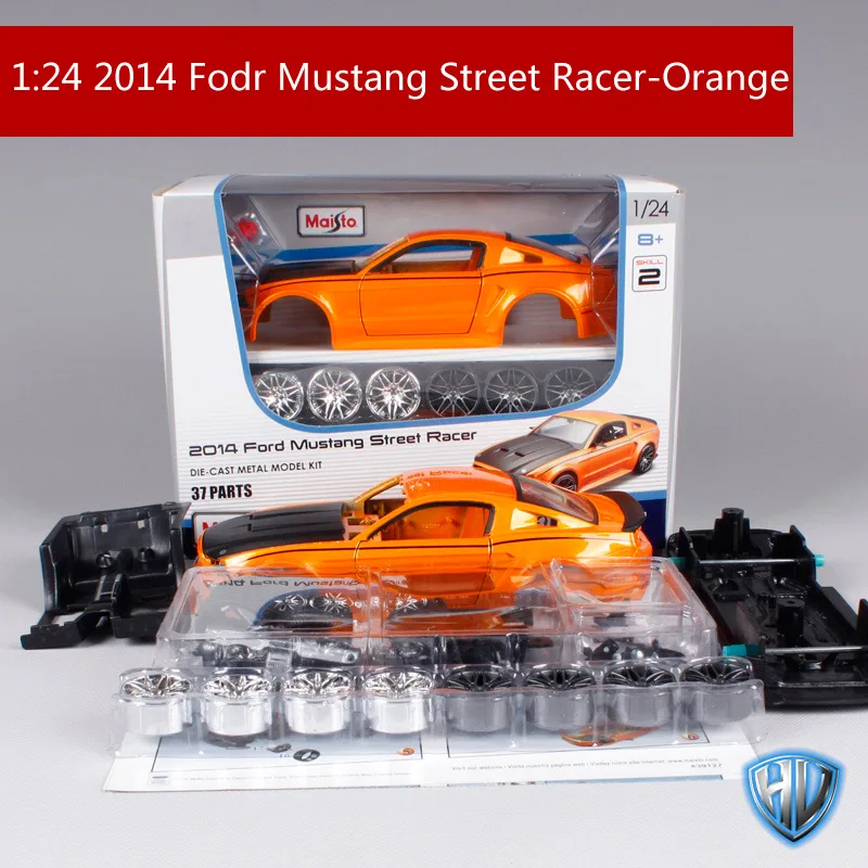 Maisto 1:24 ford mustang Street Racing сборка оранжевого автомобиля литой автомобиль модель литой машины литой под давлением манская модель игрушечной машины для детей 39127