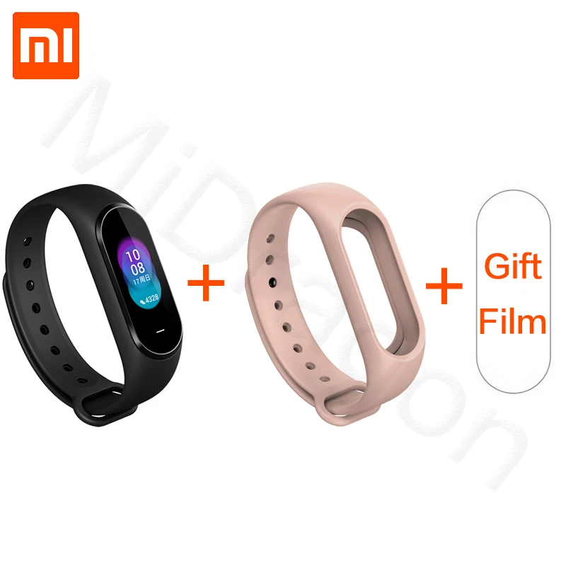 ADD Pink Strap Xiaomi Hey Plus Smartband 0,95 дюймов AMOLED цветной экран встроенный многофункциональный NFC монитор сердечного ритма Hey+ Band - Цвет: ADD Pink Strap