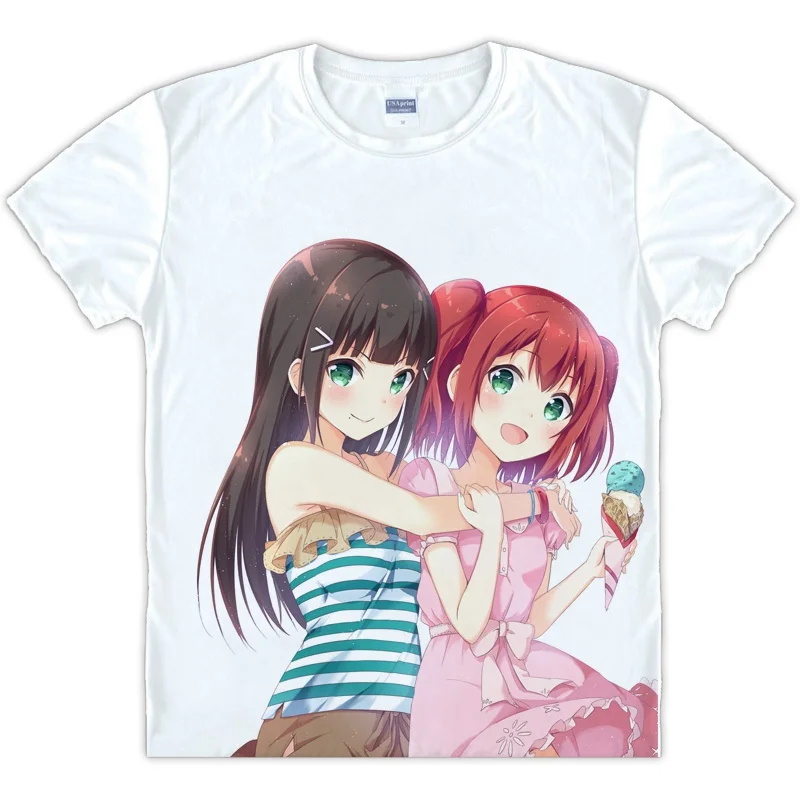 Аниме Love Live Sunshine Aqours футболка с короткими рукавами одежда унисекс белая футболка с коротким рукавом лето полиэстер DIY обычная футболка - Color: Style 10