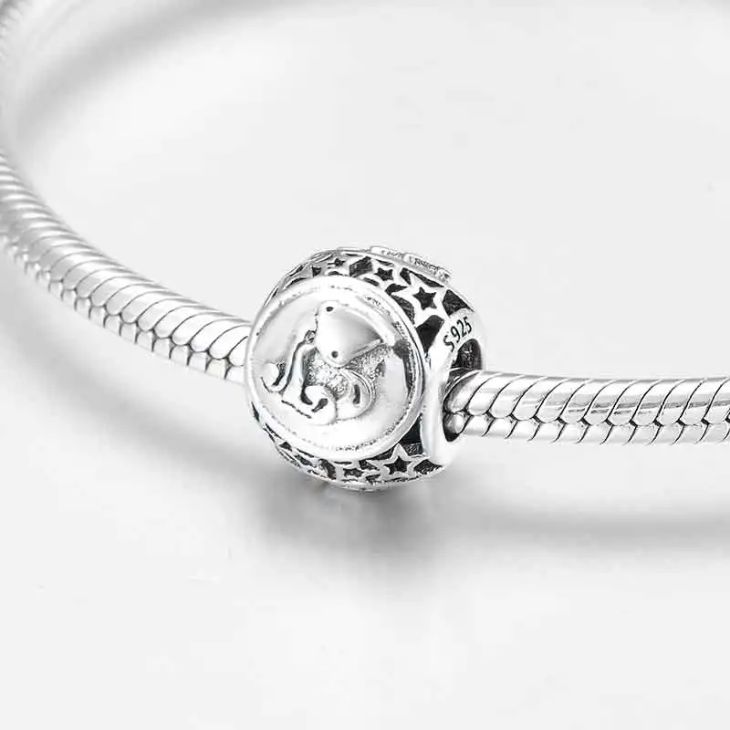 925 пробы, серебряный, модный, 12, созвездие, звезда, Зодиак, бусины, талисманы, подходят к оригиналу, Пандора, очаровательный браслет, изготовление ювелирных изделий - Цвет: Aquarius