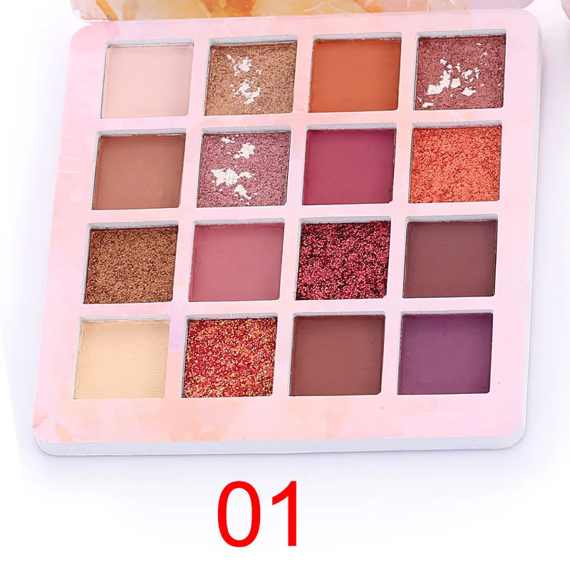 16 видов цветов Профессиональный мерцающий матовый Тени для век Палитра