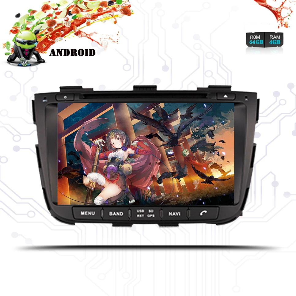 Android 9 0 Ram 4 Гб Rom 64 Восьмиядерный 1024*600 Fit KIA SORENTO 2013 2014 2015 автомобильный DVD плеер