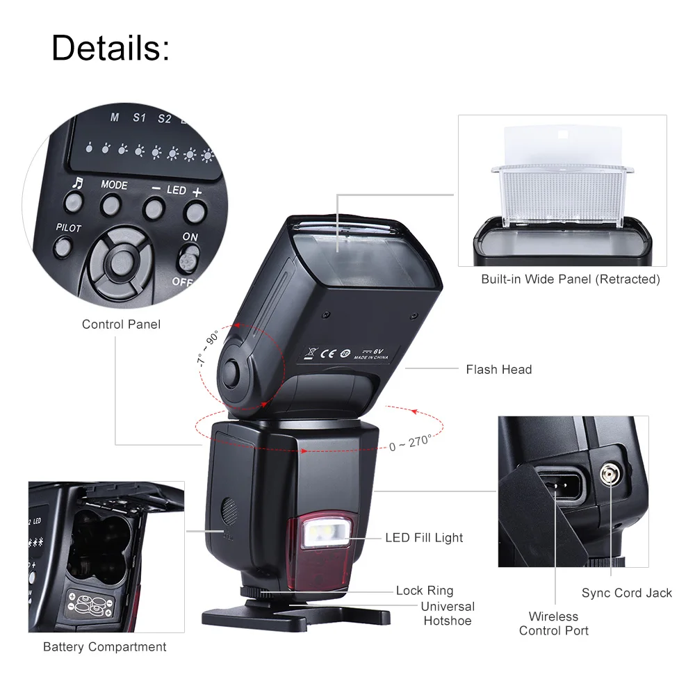Andoer AD 560 II универсальная вспышка Speedlite w/беспроводной триггер вспышки для Canon Nikon