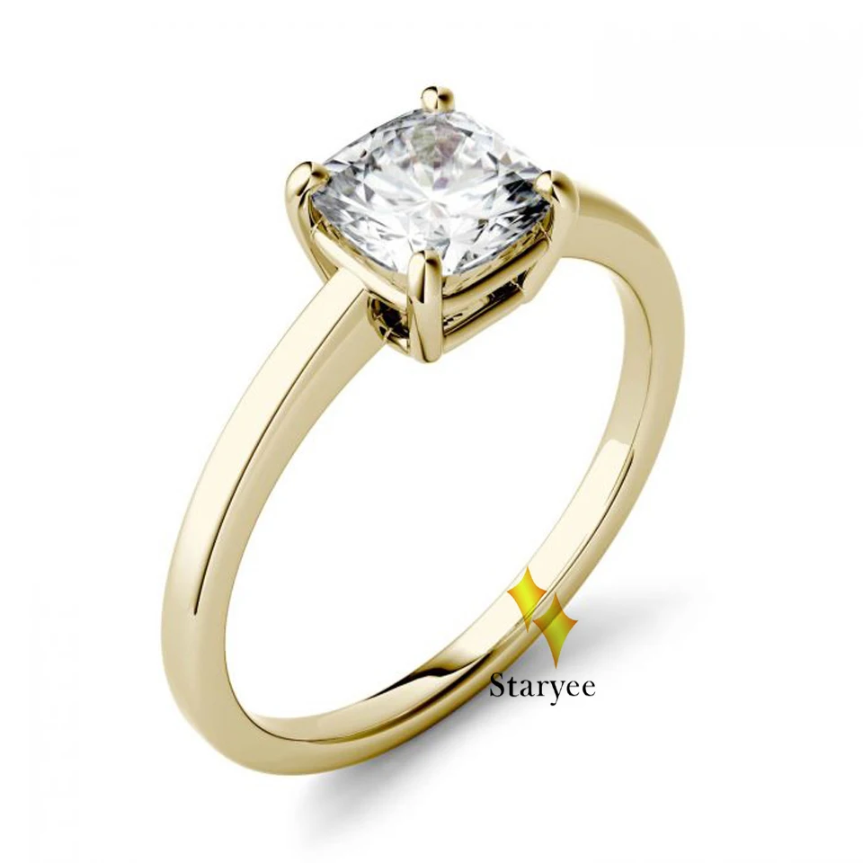 Сертифицированный VS DEF 1.1CT 6 мм Подушка лабораторный алмаз обручальное кольцо обручальное Кольцо женское 14 к 585 Белое золото ювелирные изделия