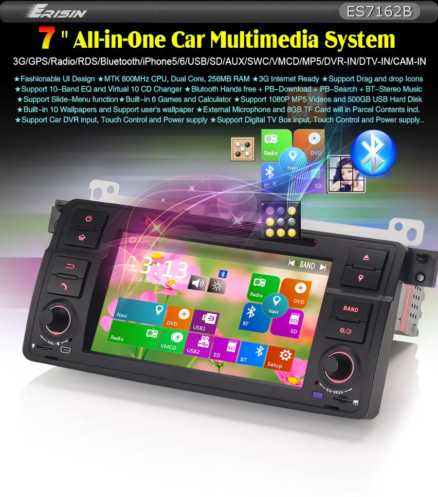 Erisin ES7162B 7 &quotWin8 UI автомобильный dvd плеер GPS 3G DAB + для BMW E46 M3|Автомагнитолы| |
