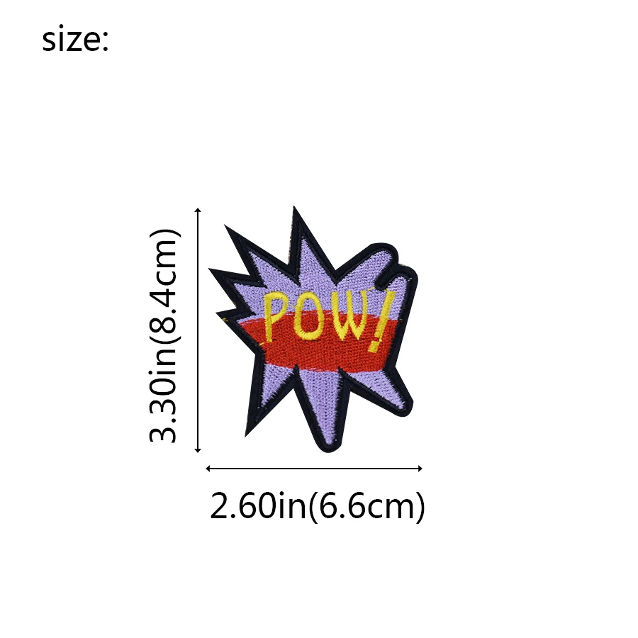 10pcs pow embroidered patches for clothing iron on clothes badges iron-on jeans | Дом и сад