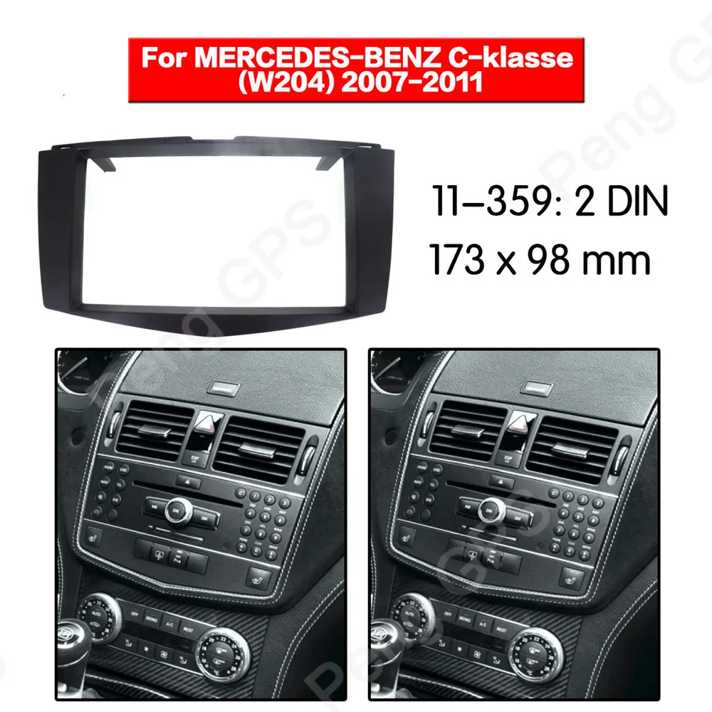 2 DIN Автомобильный Радио Стерео установка адаптер фасции Для MERCEDES BENZ C Klasse (W204) 2007