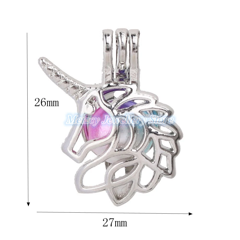 5 шт. модные лошади Единорог жемчужная клетка кулон эфирное масло рассеиватель