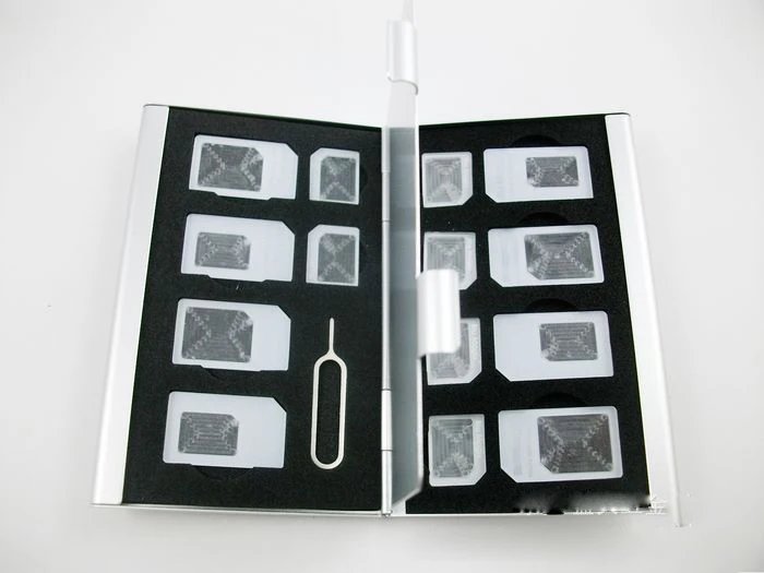 Алюминиевый чехол для 8 мини + 6 микрофонов SIM карты памяти камеры micro nano