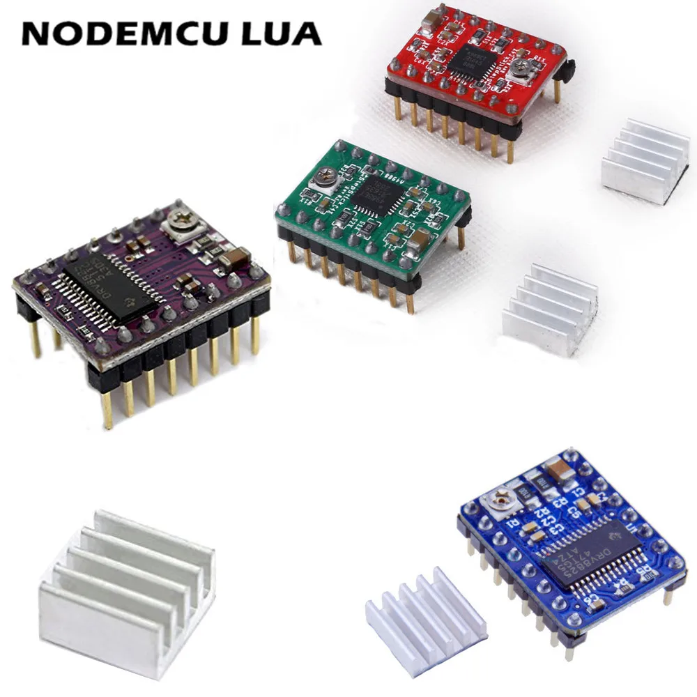 Драйвер шагового двигателя A4988 Reprap модуль драйвера + радиатор с наклейкой для