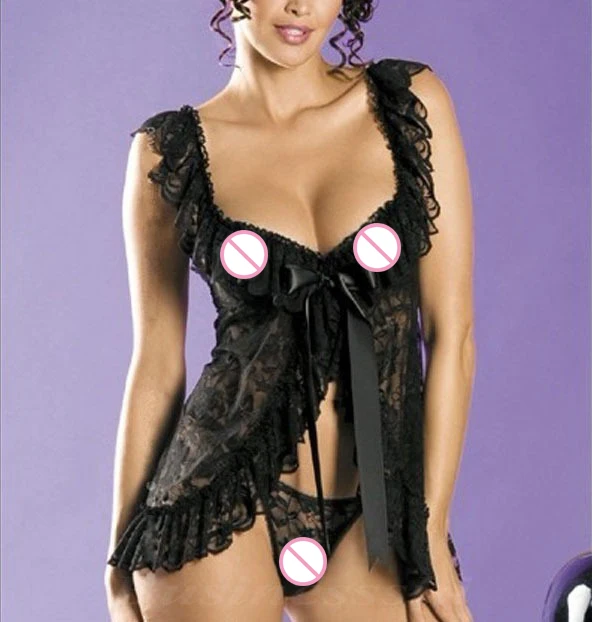 Белый черный красный размер плюс кружевное сексуальное белье Babydoll открытая