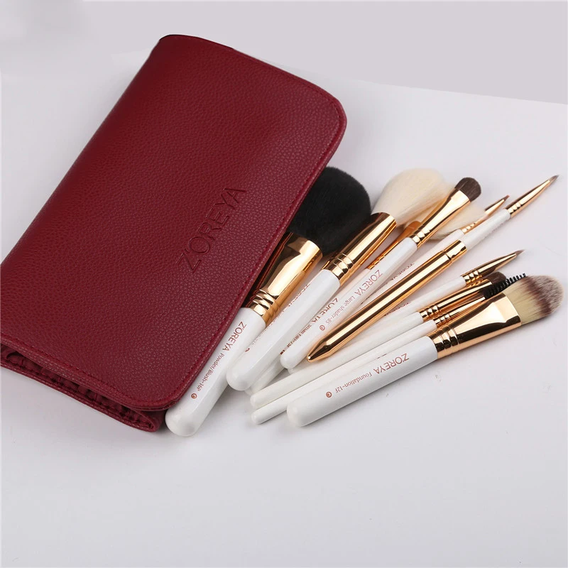 Набор синтетических кистей для макияжа ZOREYA прочные кисти с деревянной ручкой 10