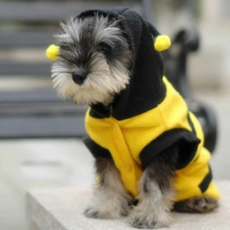 Милый питомец пчелы Дизайн одежды желтый черный в полоску мягкий флисовый для