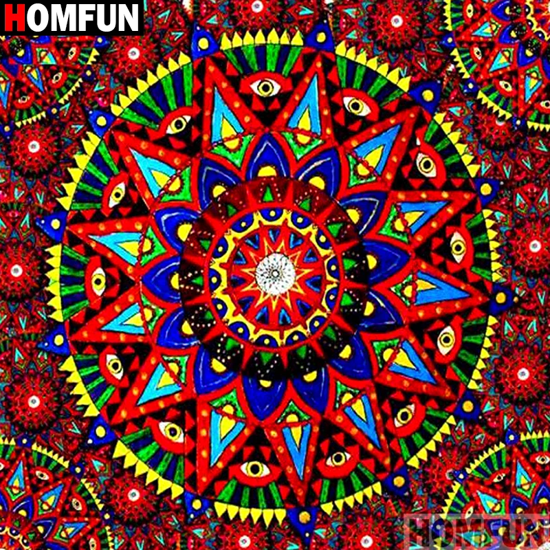 

Homfun Full Square/Round Drill 5D DIY Diamond Painting "Mandala flower" 3D Embroidery Cross Stitch Home Decor Gift A10893