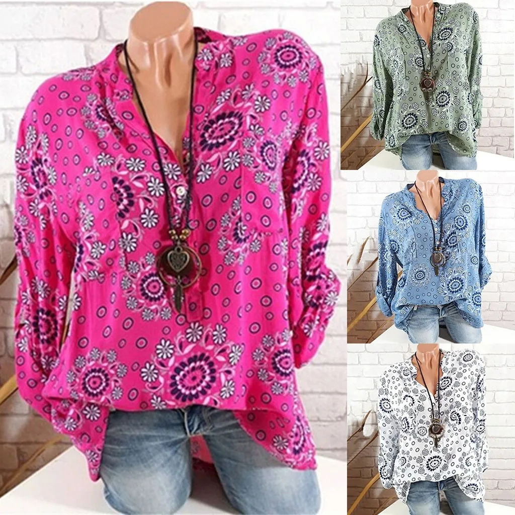 Модная женская футболка топ 2019 летняя Повседневная блуза с длинным рукавом на